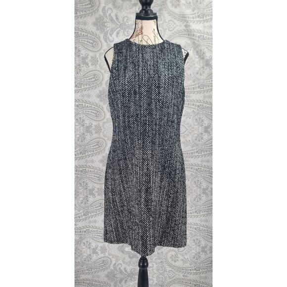 Theory tweed wool sleeveless sheath dress black/white Size 10 Office Career - Picture 2 of 10